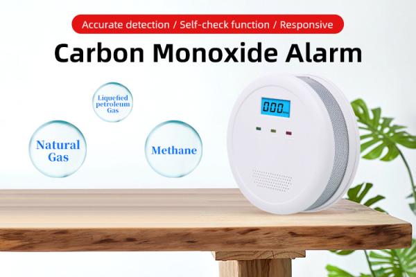 Carbon Monoxide Alarm Detector Replaceable Battery Operated CO Alarm Detector With LCD Display
