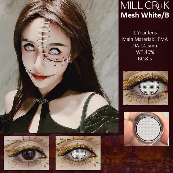 14.5mm de diámetro Lentes de contacto del diablo blanco 8.5mm Curva de base Lentes higiénicas Millcreek