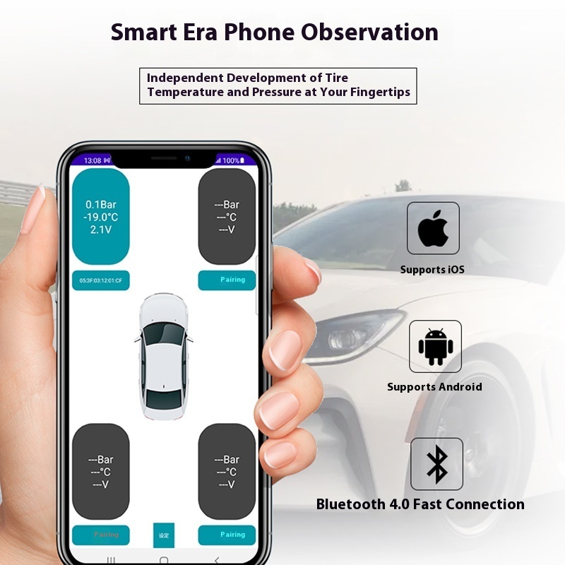 Customized Smart Wireless Pressure Sensor with 1 Year Warranty for Two-Wheel Motorcycles and Cars-Universal Fitment New