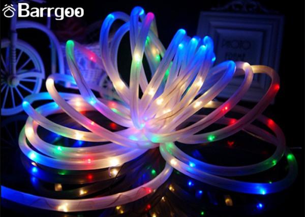 IP65 Solar Outdoor Christmas String Lights , Solar Powered Christmas Rope Lights 12M  Tube