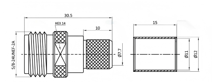 Nickel Plated Brass Female N Type Crimp Connector for LMR 400 Coaxial Cables - RF N Connector