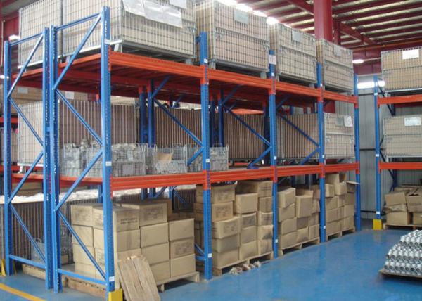Multi Level Industrial Steel Storage Racks , Custom Size Metal Racking Systems