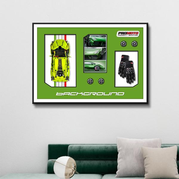 3D Crystal Glass Sports Car Background Wall Art for Living Room Office Decoration