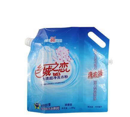 Eco-friendly custom aluminum foil liquid detergent  Plastic spout pouch wholesale