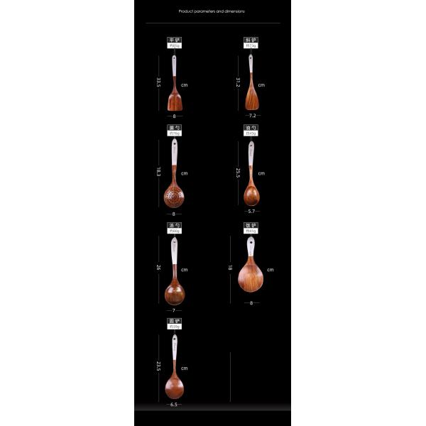 5 Pcs Wooden Spatula Spoon Kitchen Utensils For Cooking