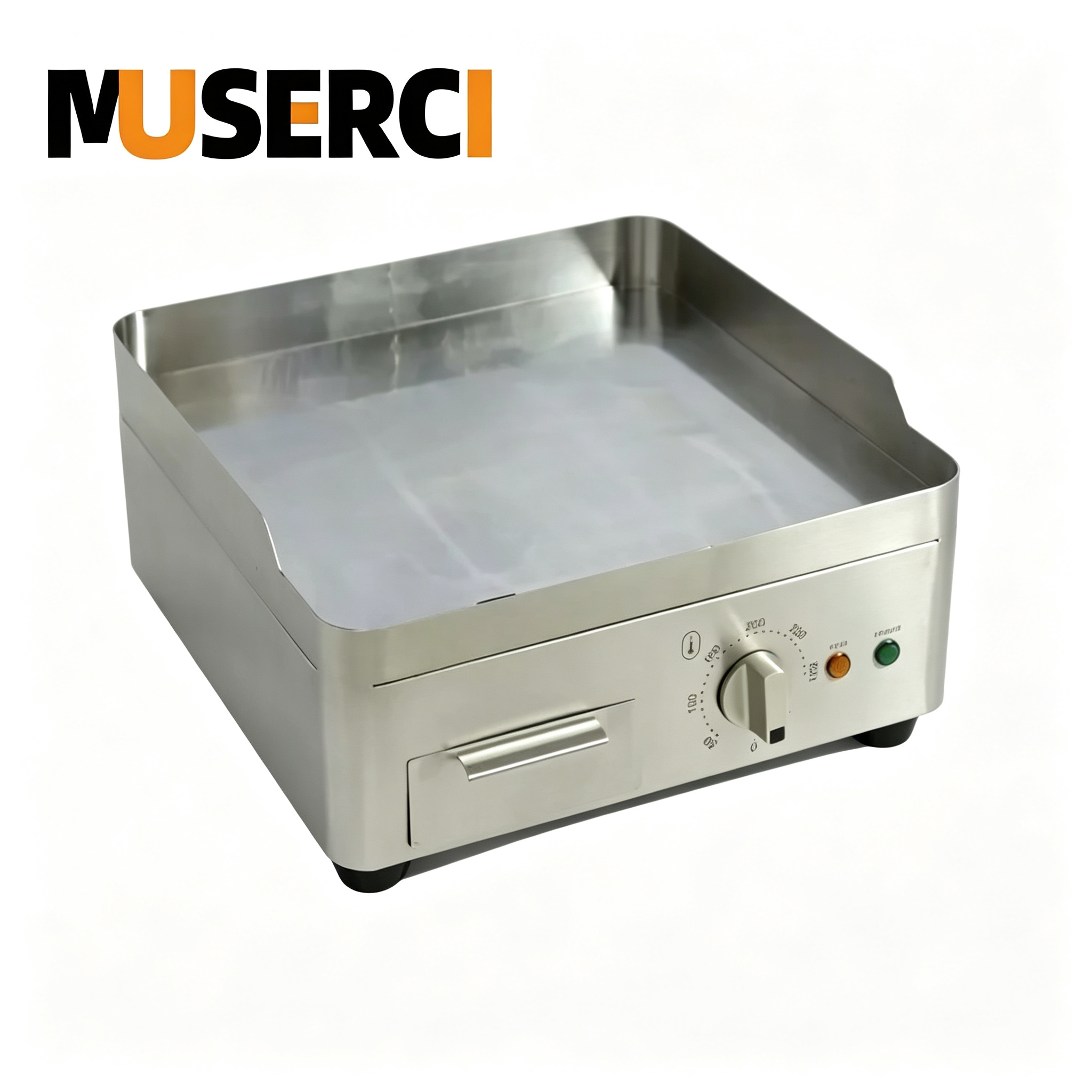 EG360 Commercial Countertop Electric Griddle 2000W 220‑240V 10mm Thick Plate Non‑magnetic 201 Stainless Steel Manual Control Griddle CE Certified For Snack Restaurant