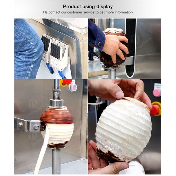 1.0KW 120KG Commercial stainless steel automatic pumpkin wax gourd pineapple peeling machine single knife peeling machin