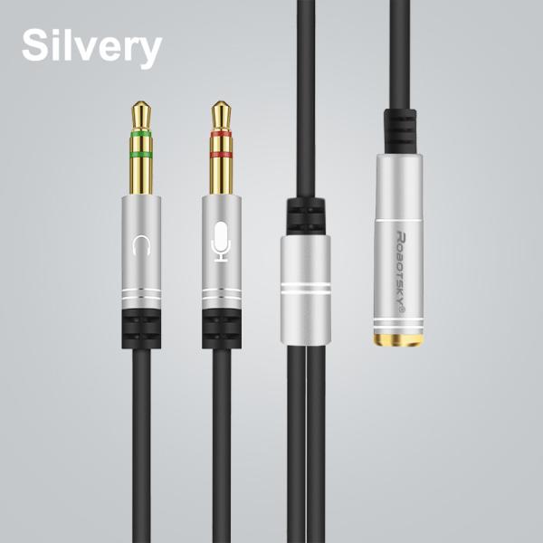 CTIA 2 Male To 1 Femal  30cm AUX Extension 3.5mm Audio Cable