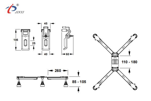 Super Flat Odm 100x100cm Shower Tray Legs With Ads Plus Wall Anchors