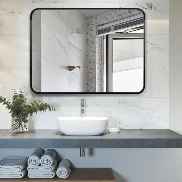 Цвет золота Matt металла зеркал Bathroom СИД прямоугольника алюминиевый обрамленный