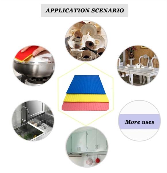 Toutes les saisons Cuisine Esponge Tissu Biodégradable Haute absorbance Non rayures