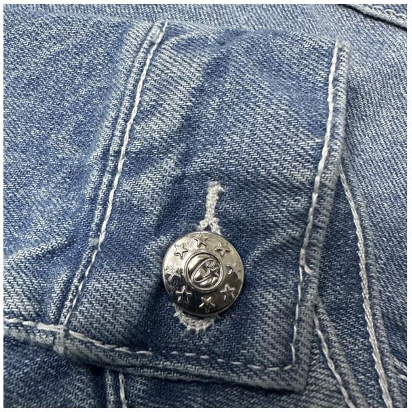 Men's Outerwear Blue Jeans Sets Washed Printing Denim Jacket Set Weaving Method Woven