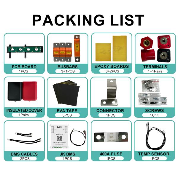 Polonia Stock 12V 300AH 4Kwh Kit de caja de batería DIY LiFePO4 - Revestimiento metálico con JK 200A BMS de equilibrio activo para RV, almacenamiento de energía en el hogar y camping (Apoya 280ah 314ah 320ah)