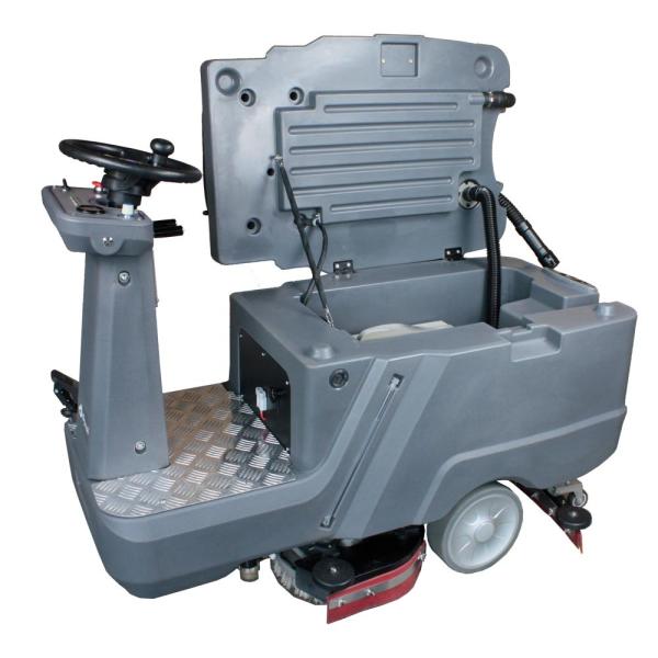 Passeio automático na máquina do purificador do assoalho para a limpeza da garagem subterrânea