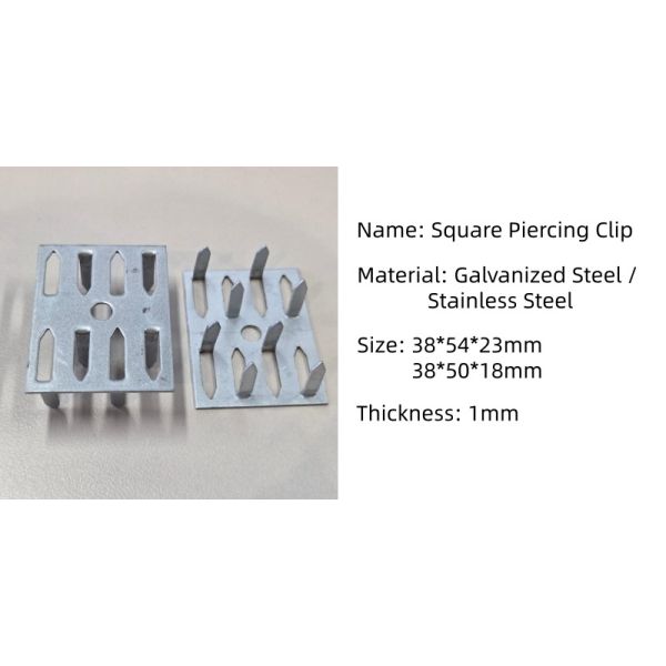 High Grade Zinc Plating Steel Rock Wool Insulation Impaling Clips 54*38 MM Stamped