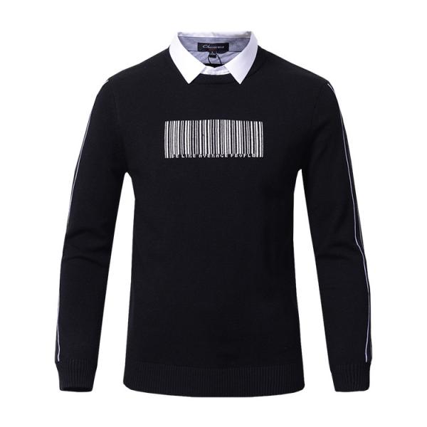 Mens Crew Neck Sweater Business Casual , Men's Winter Knit Sweaters Customized