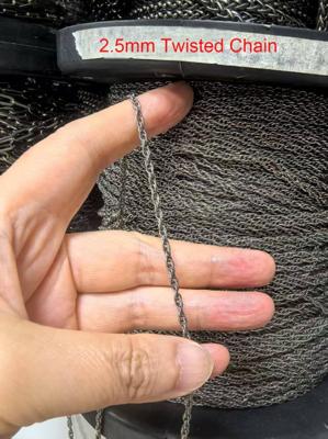 Stocked 2.5mm and 7.0mm Twisted Chain Titanium Accessories Gentlemen Chain with Cheap Price