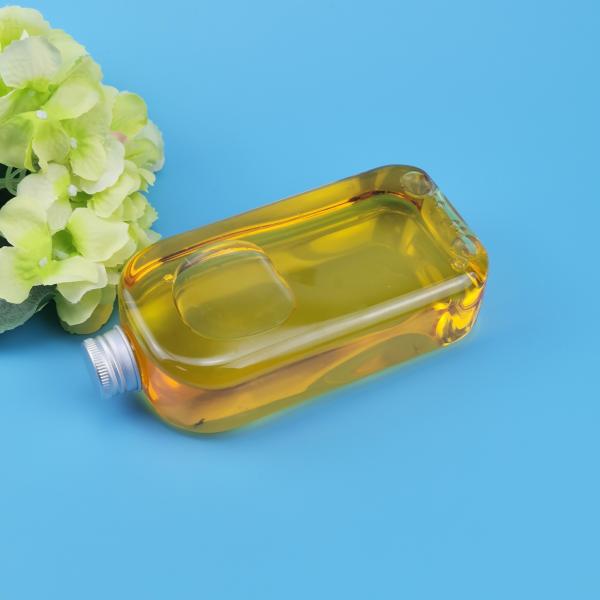 36g Flat Square PET Clear Plastic Juice Bottles With aluminum Lids