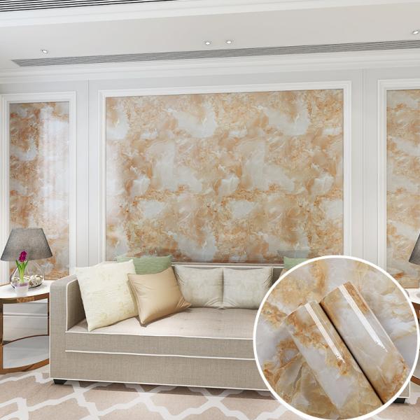 Entertainment Marble Furniture Foil 3D Wallpaper for Wall Decoration in 0.60 M*10 M Roll Size