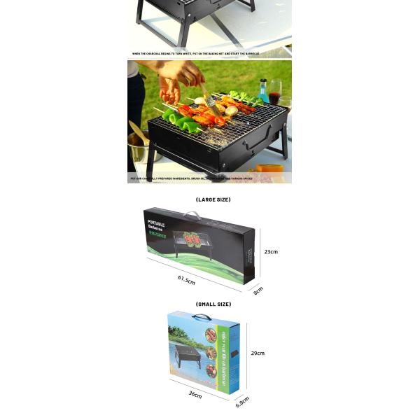 60x22.5x33cm холоднопрокатный гриль барбекю Cookware угля утюга портативный располагаясь лагерем