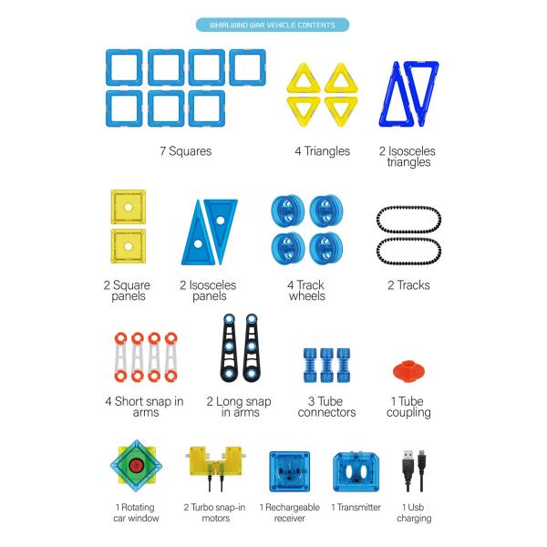 Учебные игрушки Магнитные плитки Дистанционное управление Автомобиль Локомотив Циклоновый бак Для детей