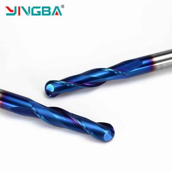 CNC Router Bit Long Service Life Milling Cutter Tool 2/3/4 Flutes Ball Nose Ball Nano-Blue Coating Carbide End Mill