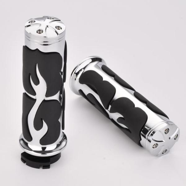 443g Universal Motorcycle Handle Grip Covers Customized with Zinc Alloy Flame Design
