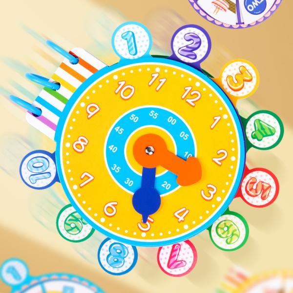 Wholesale Montessori Digital Clock Quiet Sticker Book Preschool Learning Activities Busy Books for Toddlers