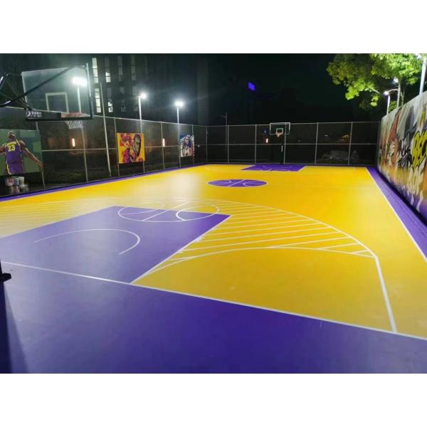 Outdoor Sports Court Rubber Badminton Basketball court SPU Sports Flooring
