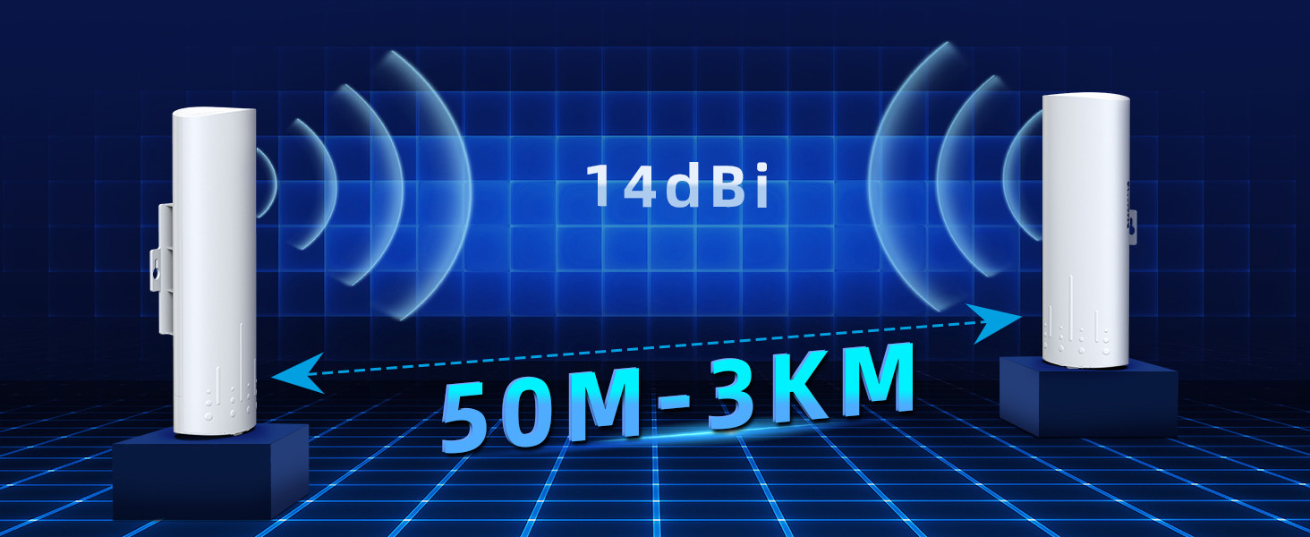 14DBi мост точкаый-точка 5.8ghz 3km высокой антенны увеличения 2x2 Mimo беспроводной