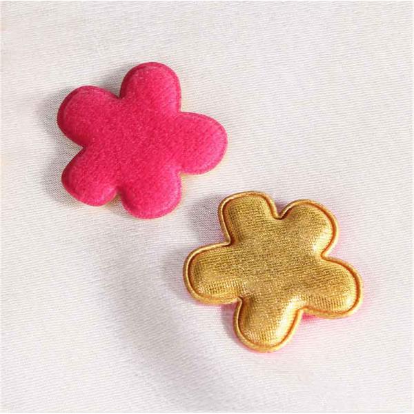 Golden Fabric Applique Patterns Flowers Carton Packaging Size 30 Mm