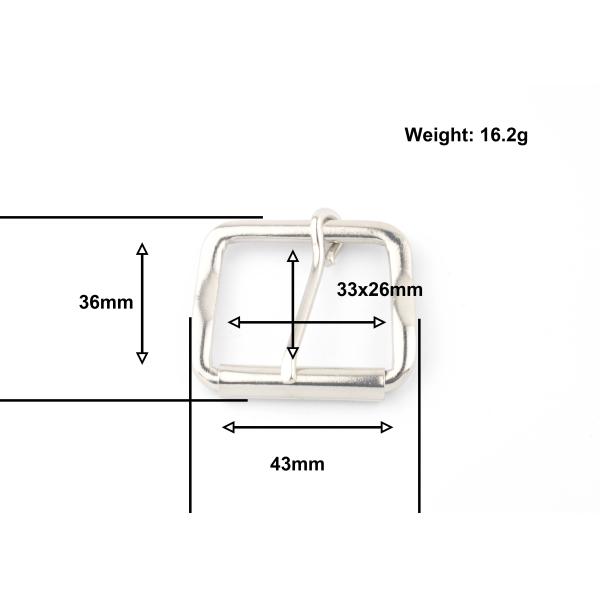 Leather Bags Metal Belt Buckle 32mm Nickle Color Plating For Handbags
