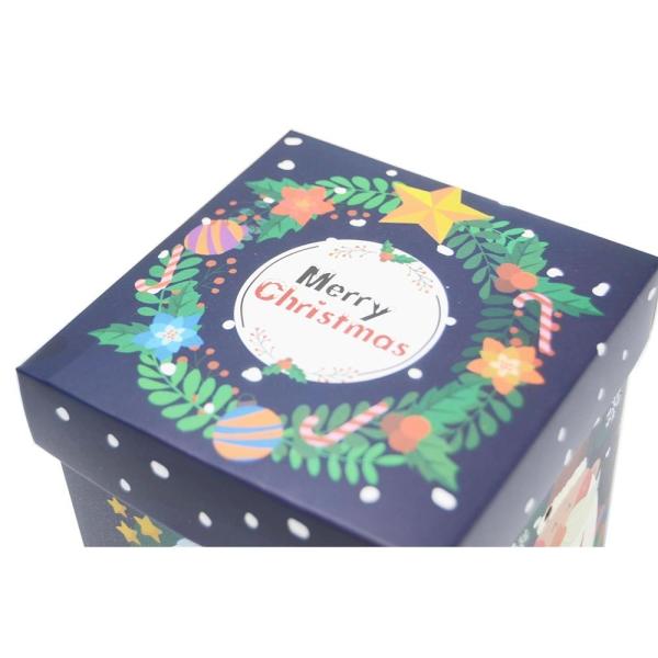 Bote de regalo personalizado de Navidad de papel negro joyería anillos de cartón con logotipo personalizado