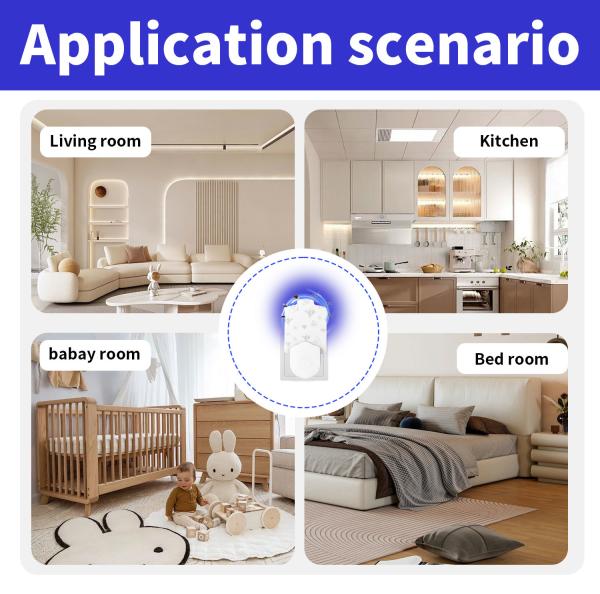 JZ New Arrival Indoor UV Light Human Harless Plug in Sticky Bug Zapper Mosquito Killing Glue Trapper for Indoor