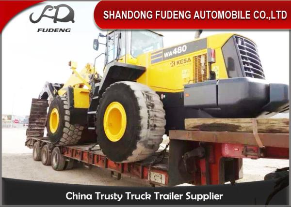 Transport Heavy Large Machine Low Flatbed Trailer , 45 Ton - 55 Ton Low Bed Trailer