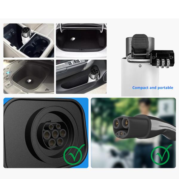 GBT Electric Portable Charging Station 220v Car side Plug 7KW 32A Tesla to GBT EV Charger Converter Single Phase Adapter