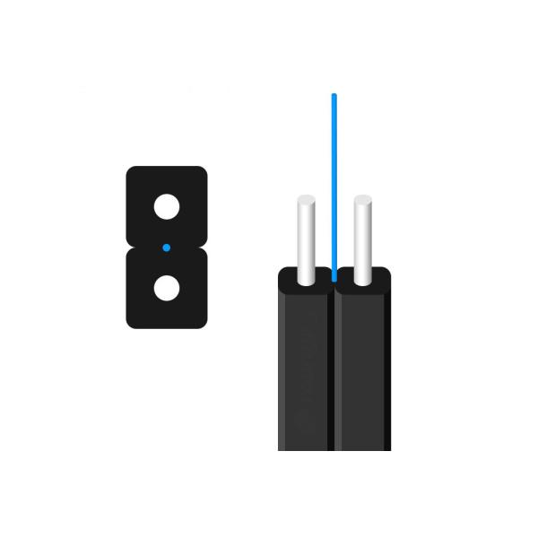 G657A 1core 2wire LSZH Black Indoor FTTH Drop Fiber Optic Cable