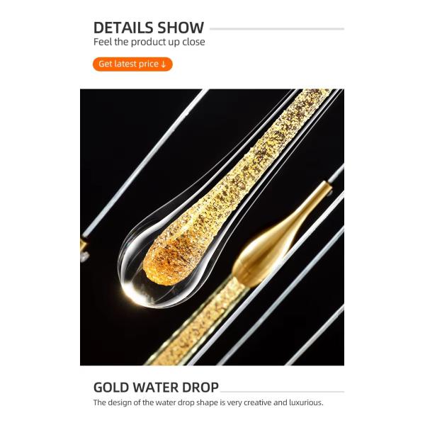 Elegante LED lujoso Cristal lámparas de agua lámparas de gota Dormitorio moderno bar simple Decorativo lámpara de luz de candelabros colgantes