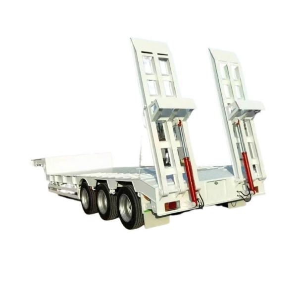 Hard Wood Floor Low Bed Deck Transport Excavator Semi Trailer with Relay Valve Wabco
