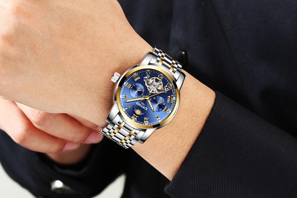 Luxury Mechanical Wrist Watch Tourbillon  Automatic Movement Mens Skeleton Moon Phase Automatic Mechanical Watch