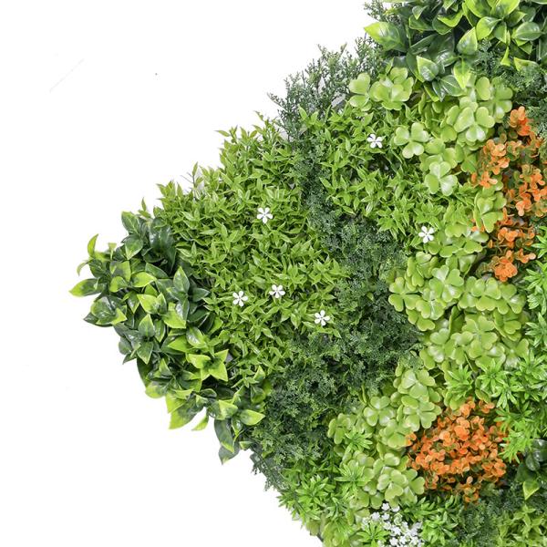 PE Artificial Grass Walls Panels 45mm Hedge PP Woven For Decoration