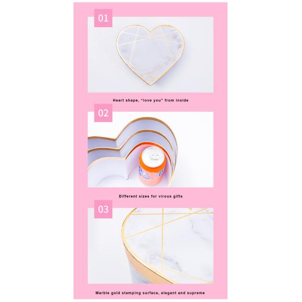 Сердце формирует коробку конфеты дня мраморизуя Валентайн подарочной коробки бумаги картона установило для Подарка Духов дам