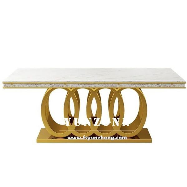 Modern Stainless Steel Dining Table Living Room Hotel Furniture Wedding Events Outdoor Parties Hotels Halls-Factory Direct Sale