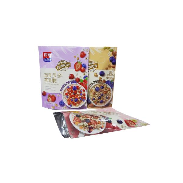 Safety Rack Up Pouch Packaging Oats With Dried Fruit / Vegetable Packaging Bag