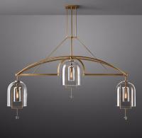 Luxueux lustre RH Fulcrum Lustre linéaire pour salle à manger