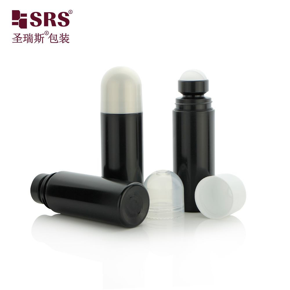RPPD 3 oz Customized Black Bottle With Dome Cap For Men Cooling Relief Gel Roller Bottles