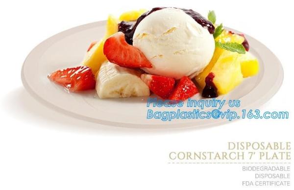 9inch Round White Dessert Bagasse Sugarcane Biodegradable Corn Starch Disposable Plate,Sugarcane Bagasse Plates bagease