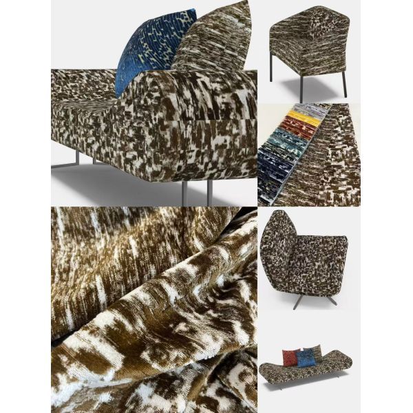 450GSM cut pile jacquard velvet sofa fabric