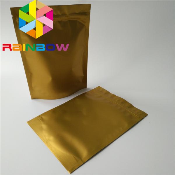 Glod Color Snack Bag Packaging , Zipper Stand Up Bags For Protein Powder / Dry Nut