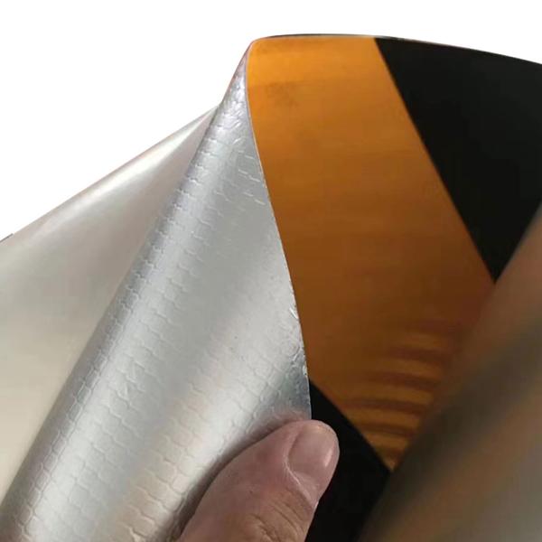EGP Grade Double Color Yellow Black Hazard Pattern UV Metal Backing Reflective Sheeting